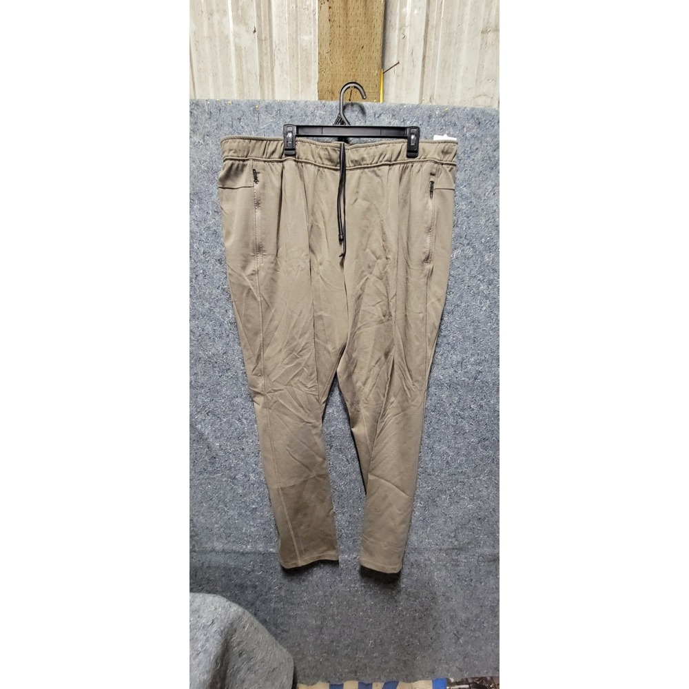 Athetic Works Men's Draw Sring Pull-on Slim Knit Pants Taupe Falls 2XL (44-46)